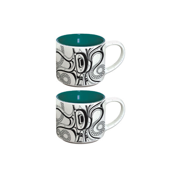 Ceramic Espresso Mugs - Set of 2 - Octopus (Nuu)