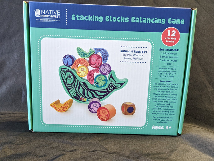 Stacking Blocks Balancing Game-Salmon & Eggs Set