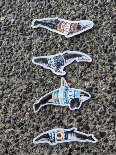 Whale Stickers - by Natasha Van Netten, Vinyl Kiss-cut